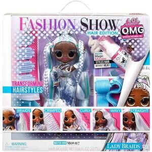 L.O.L. Surprise! OMG Fashion Show Hair Edition Lady Braids 10"  Magic Mousse NWT